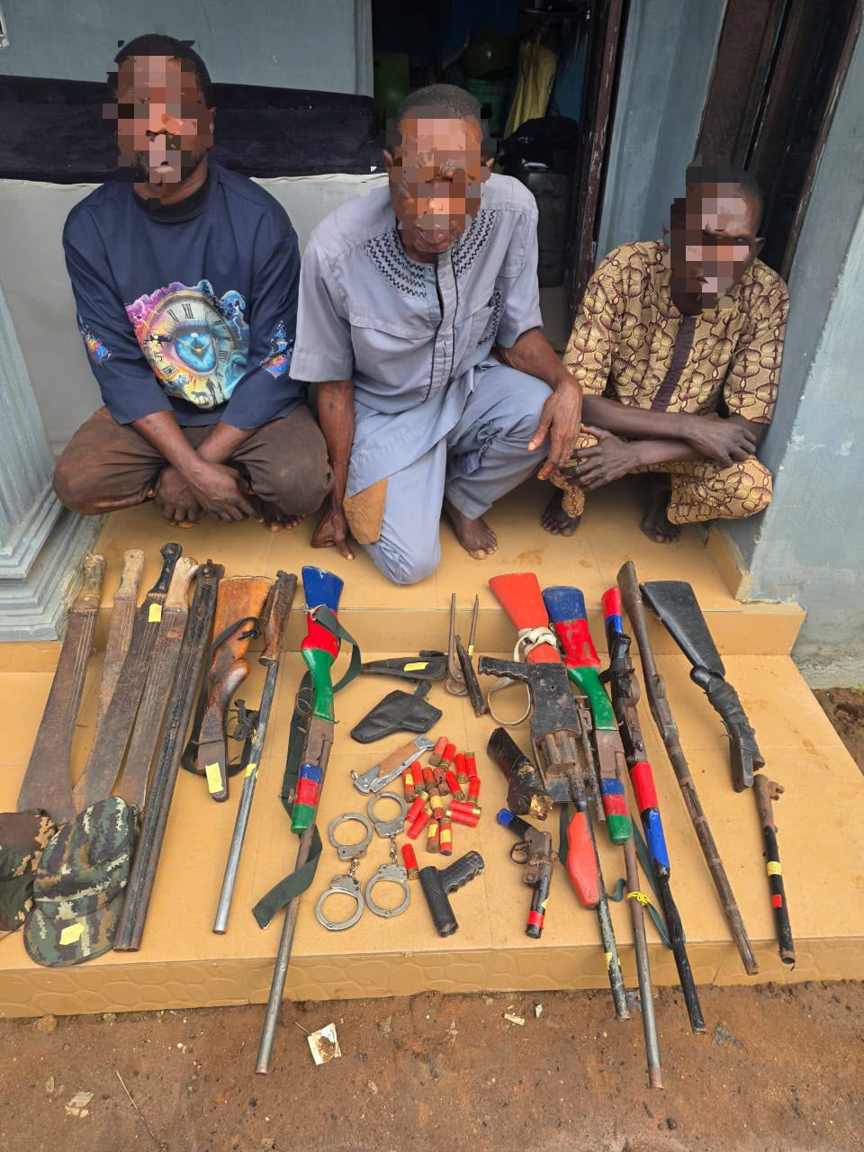 Police arrest three suspected cultists, recover beretta pistol, seven dane guns in Lagos